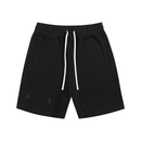 Black Cotton Shorts - Graphic Print