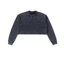 Washed Raw Edge Cropped LS Sweatshirt 'Rhya'