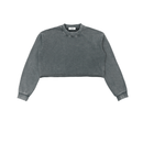 Washed Raw Edge Cropped LS Sweatshirt 'Rhya'