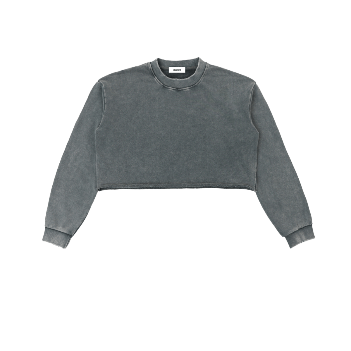 Washed Raw Edge Cropped LS Sweatshirt 'Rhya'