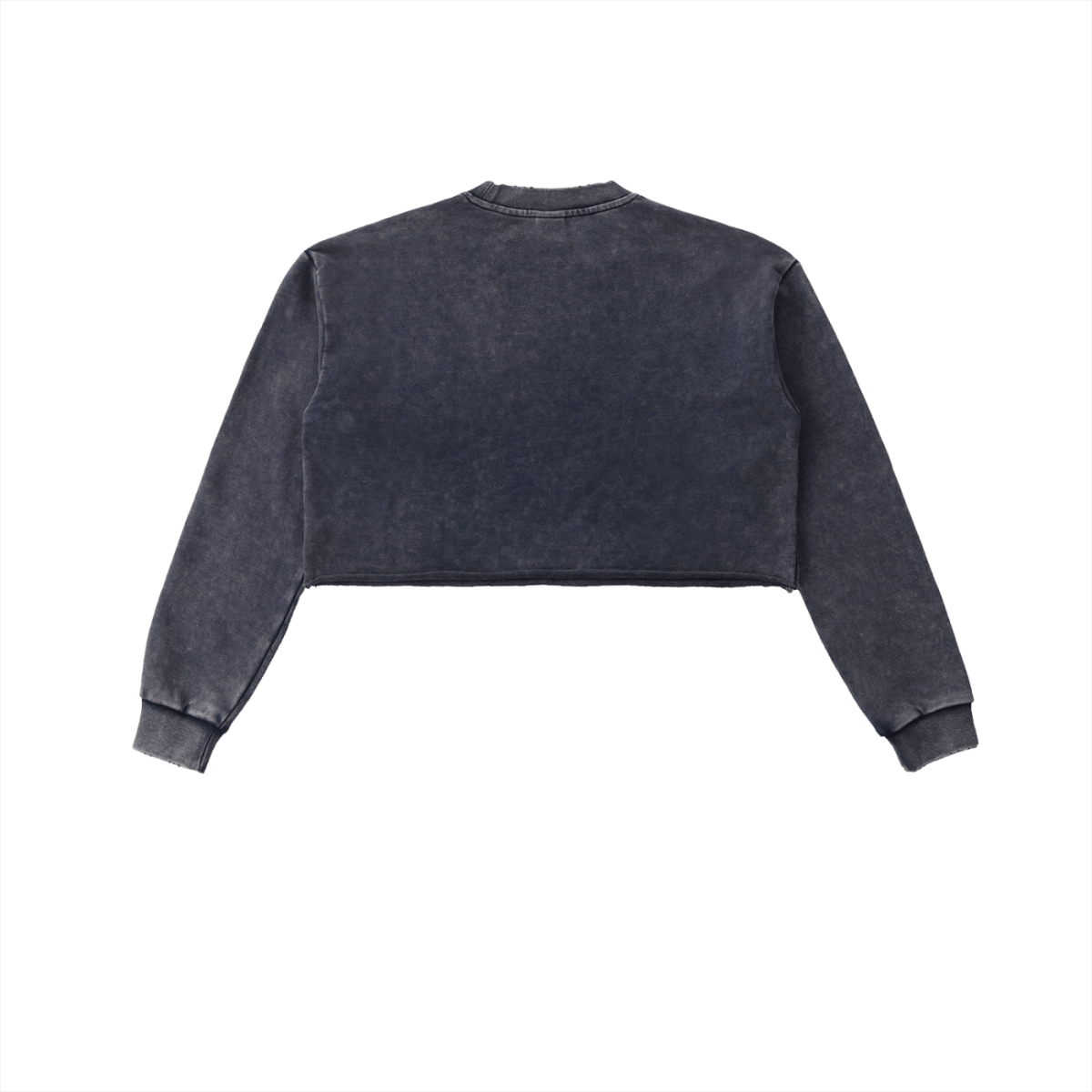 Washed Raw Edge Cropped LS Sweatshirt 'Rhya'
