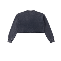 Washed Raw Edge Cropped LS Sweatshirt 'Rhya'