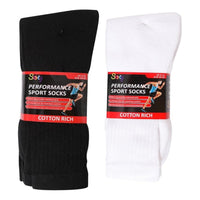 12 Pairs Mens Cotton Rich Sport Socks Work Socks Shoe Size 6-11 and Big Foot 12-14