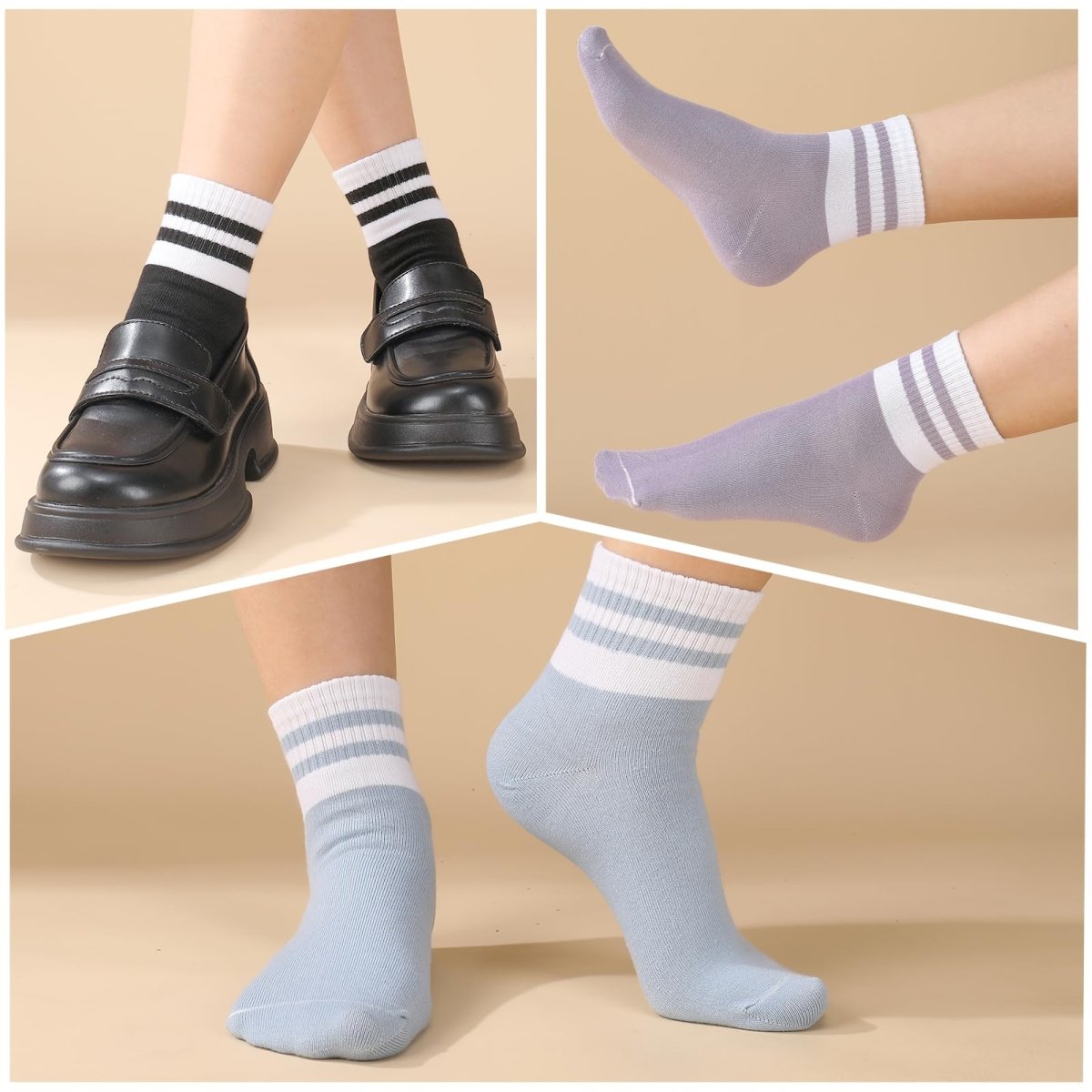 Zuimei 8 Pairs Woman's Socks, Colourful Sports Gym Leisure Crop Socks Casual Socks Ankle Cotton Liners Socks Athletic Socks Multipack