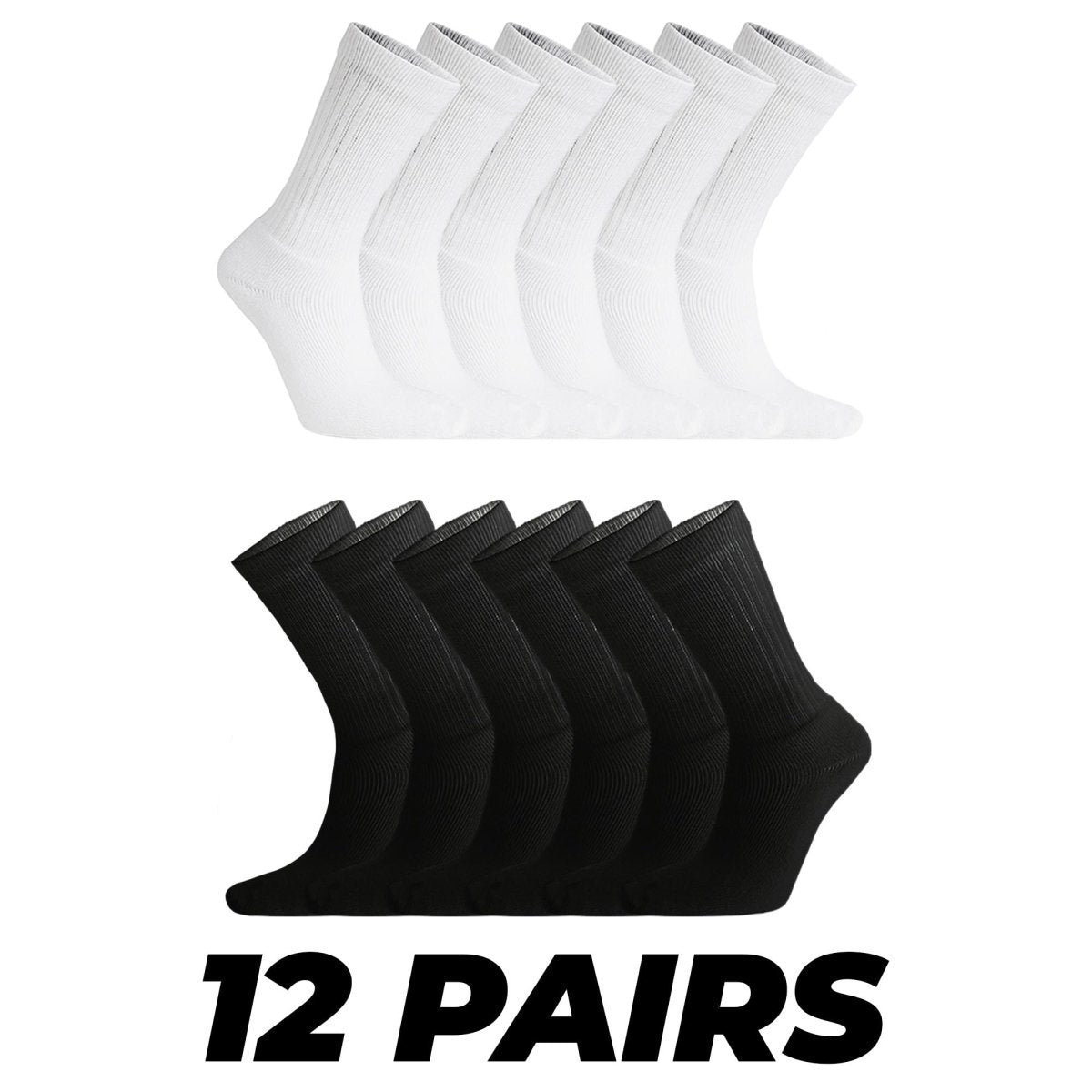 12 Pairs Mens Cotton Rich Sport Socks Work Socks Shoe Size 6-11 and Big Foot 12-14