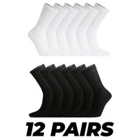 12 Pairs Mens Cotton Rich Sport Socks Work Socks Shoe Size 6-11 and Big Foot 12-14