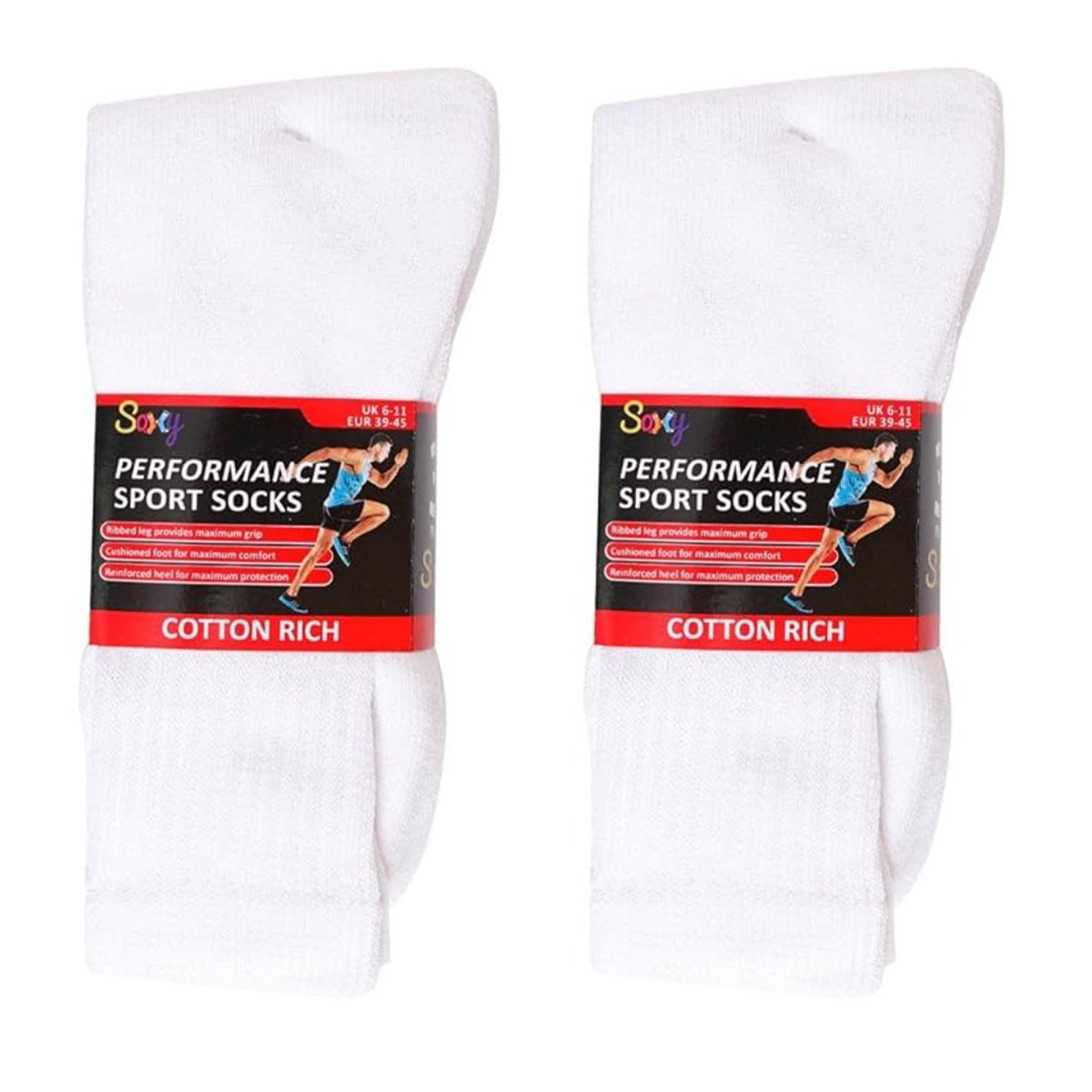 12 Pairs Mens Cotton Rich Sport Socks Work Socks Shoe Size 6-11 and Big Foot 12-14