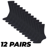 12 Pairs Mens Cotton Rich Sport Socks Work Socks Shoe Size 6-11 and Big Foot 12-14