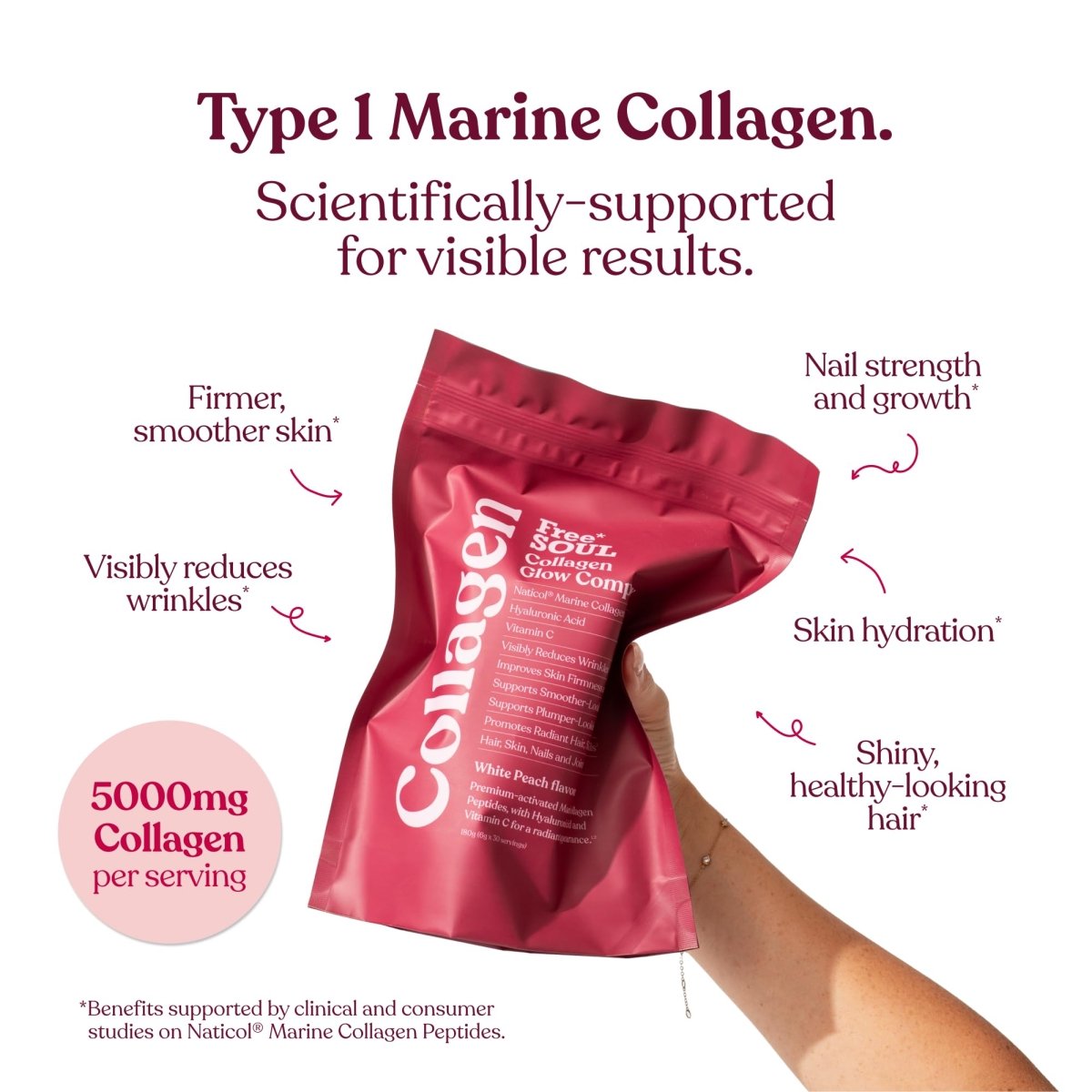 Marine Collagen Powder with Hyaluronic Acid & Vitamin C