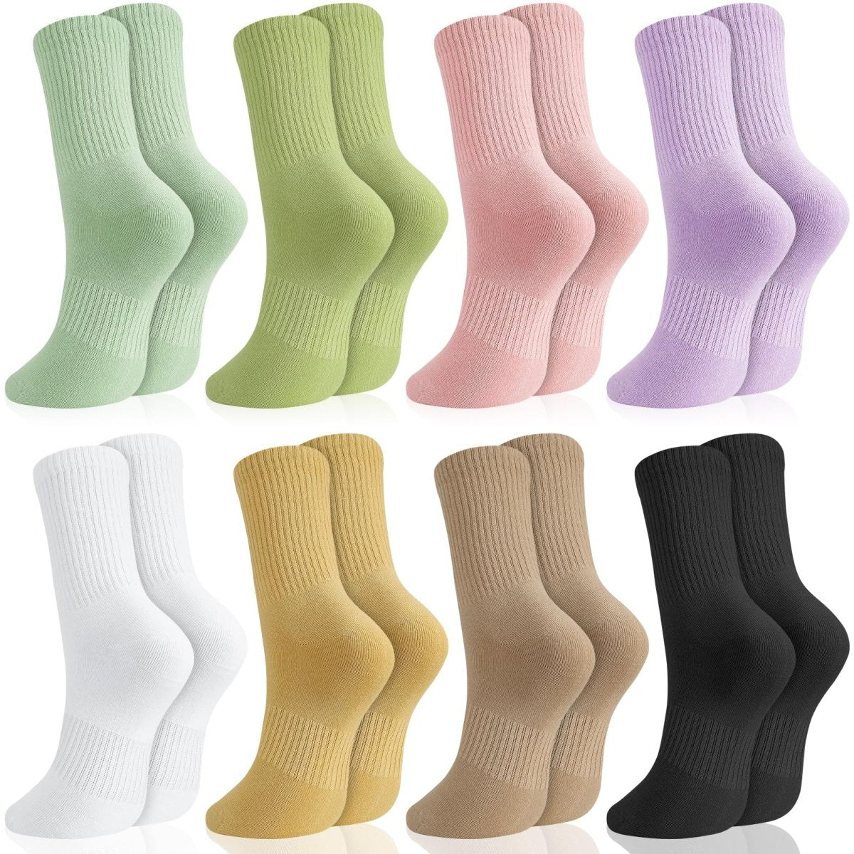 Zuimei 8 Pairs Woman's Socks, Colourful Sports Gym Leisure Crop Socks Casual Socks Ankle Cotton Liners Socks Athletic Socks Multipack