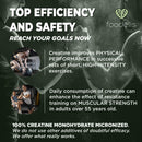 Pure Creatine Monohydrate Powder Unflavoured Micronised -Muscle Growth Supplements Gym for Men & Women Vegan Scoop Included