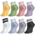 Zuimei 8 Pairs Woman's Socks, Colourful Sports Gym Leisure Crop Socks Casual Socks Ankle Cotton Liners Socks Athletic Socks Multipack