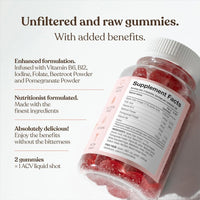 Apple Cider Vinegar Gummies with The Mother 1000mg | Enhanced with Vitamin B12 & Folic Acid