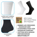 12 Pairs Mens Cotton Rich Sport Socks Work Socks Shoe Size 6-11 and Big Foot 12-14