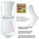 12 Pairs Mens Cotton Rich Sport Socks Work Socks Shoe Size 6-11 and Big Foot 12-14