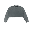Washed Raw Edge Cropped LS Sweatshirt 'Rhya'