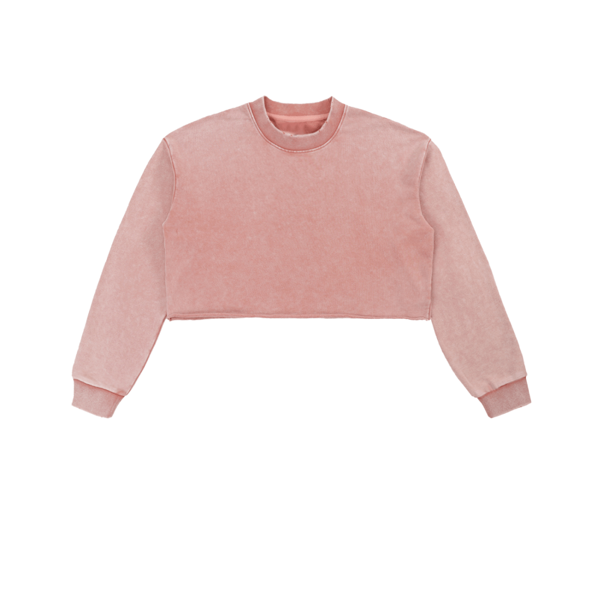 Washed Raw Edge Cropped LS Sweatshirt 'Rhya'