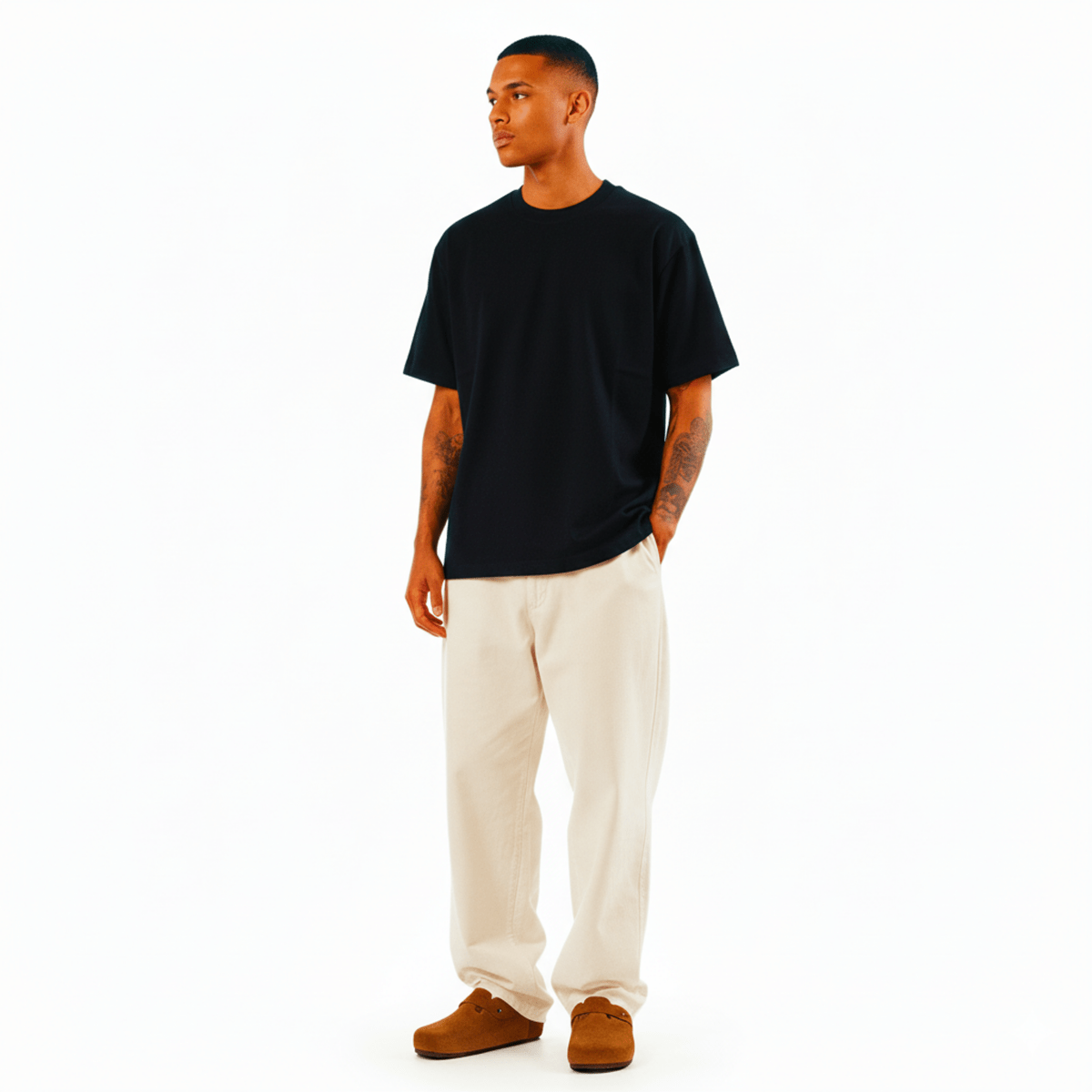 Vintage Black Box T-Shirt 'Kai' - 100% Cotton