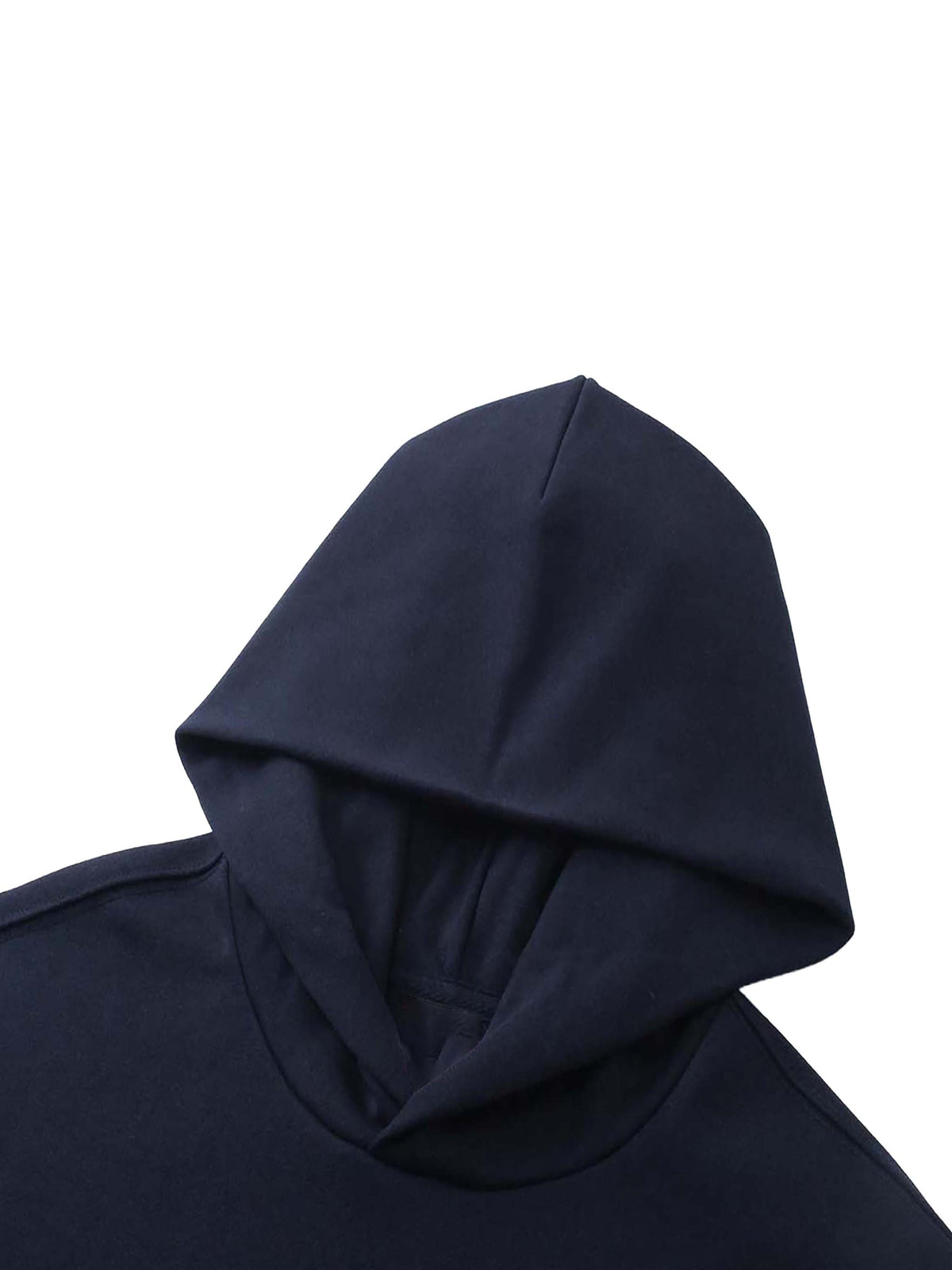 Navy Blue Essential Heavyweight Hoodie 'Finton' - hood detail
