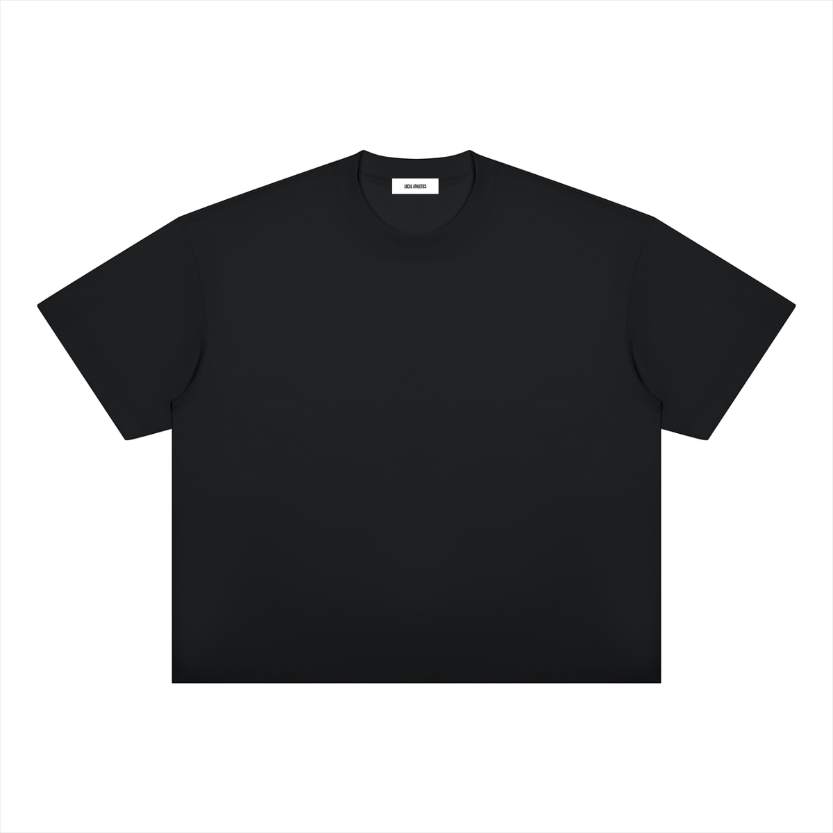 Black Unisex Boxy Drop Shoulder T-Shirt - front view