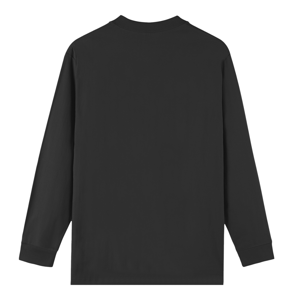 Black Crew Neck Drop Shoulder Long Sleeve T-Shirt 'Delis' - back view
