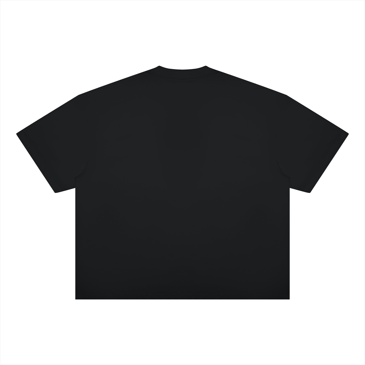 Black Unisex Boxy Drop Shoulder T-Shirt - back view