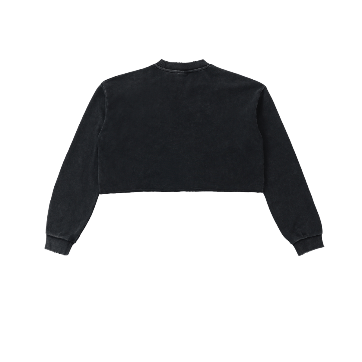 Washed Raw Edge Cropped LS Sweatshirt 'Rhya'