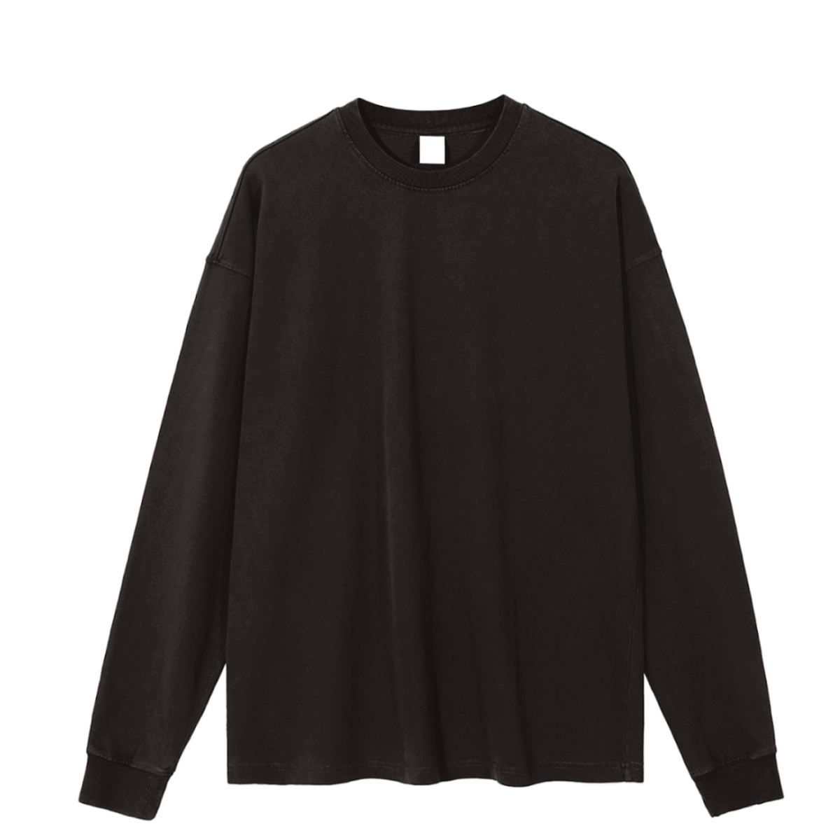 Vintage Black Vintage Washed Long Sleeve T-Shirt 'Delis III' - front view