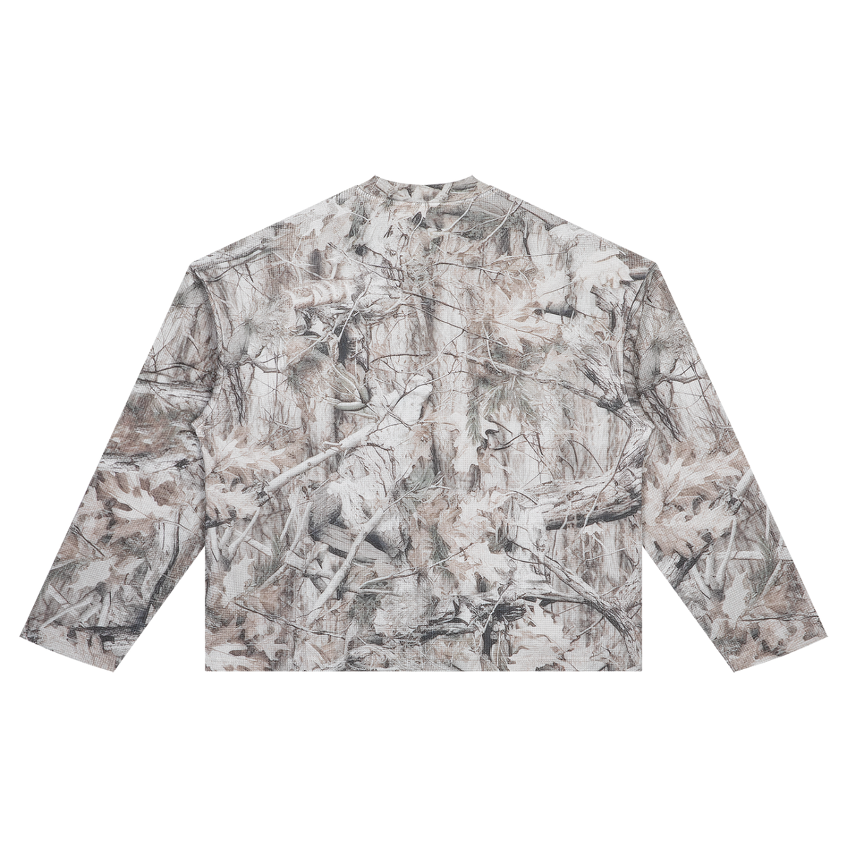 Grey camo oversized long-sleeve T-shirt - back studio view