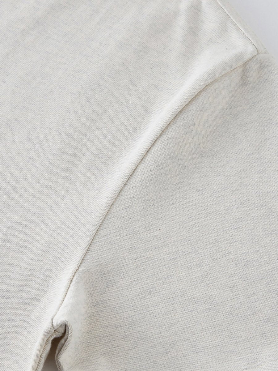 Oatmeal Heavyweight Drop Shoulder T-Shirt 'Jordan' - sleeve seam detail