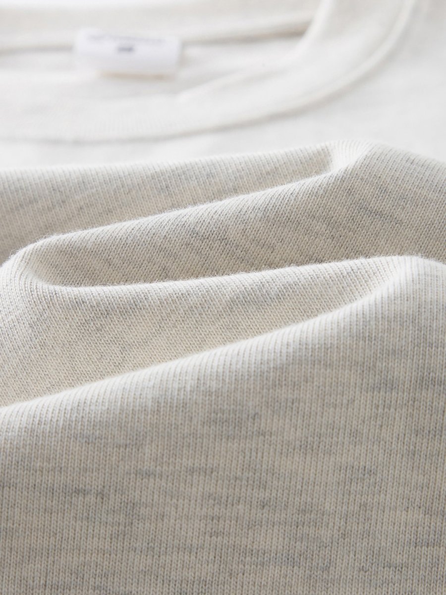 Oatmeal Heavyweight Drop Shoulder T-Shirt 'Jordan' - fabric close-up
