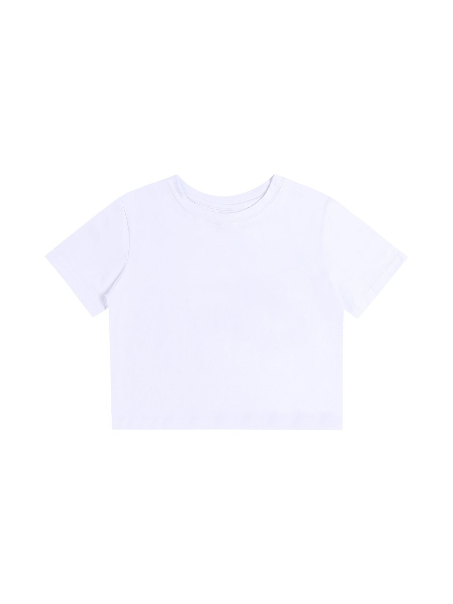 Fitted Crop Cotton T-Shirt 'Kirsty'