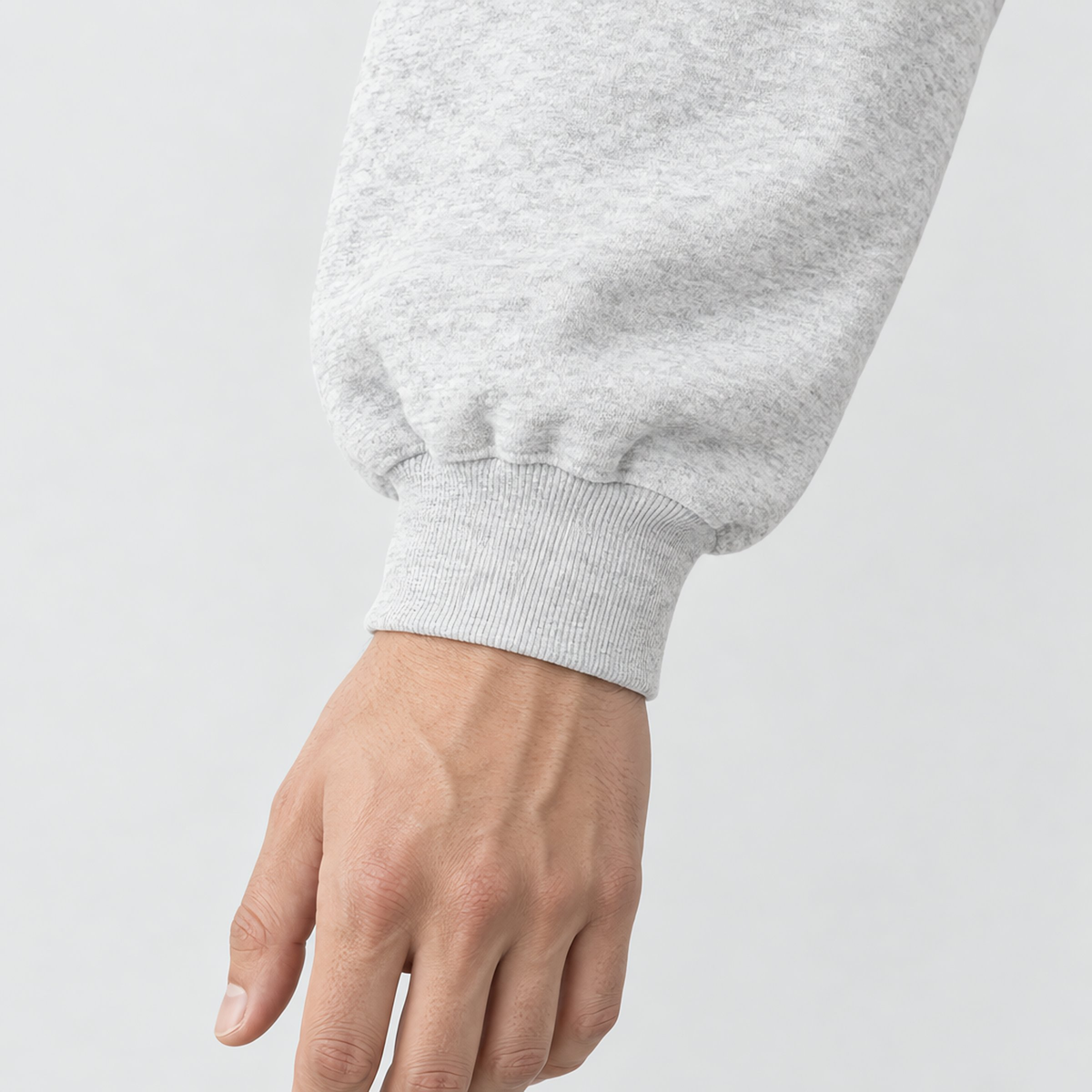 Flower Grey oversized wide hoodie - ribbed cuff detail