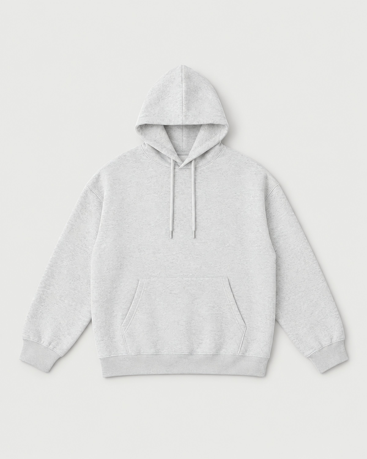 Flower Grey oversized wide hoodie - front studio view