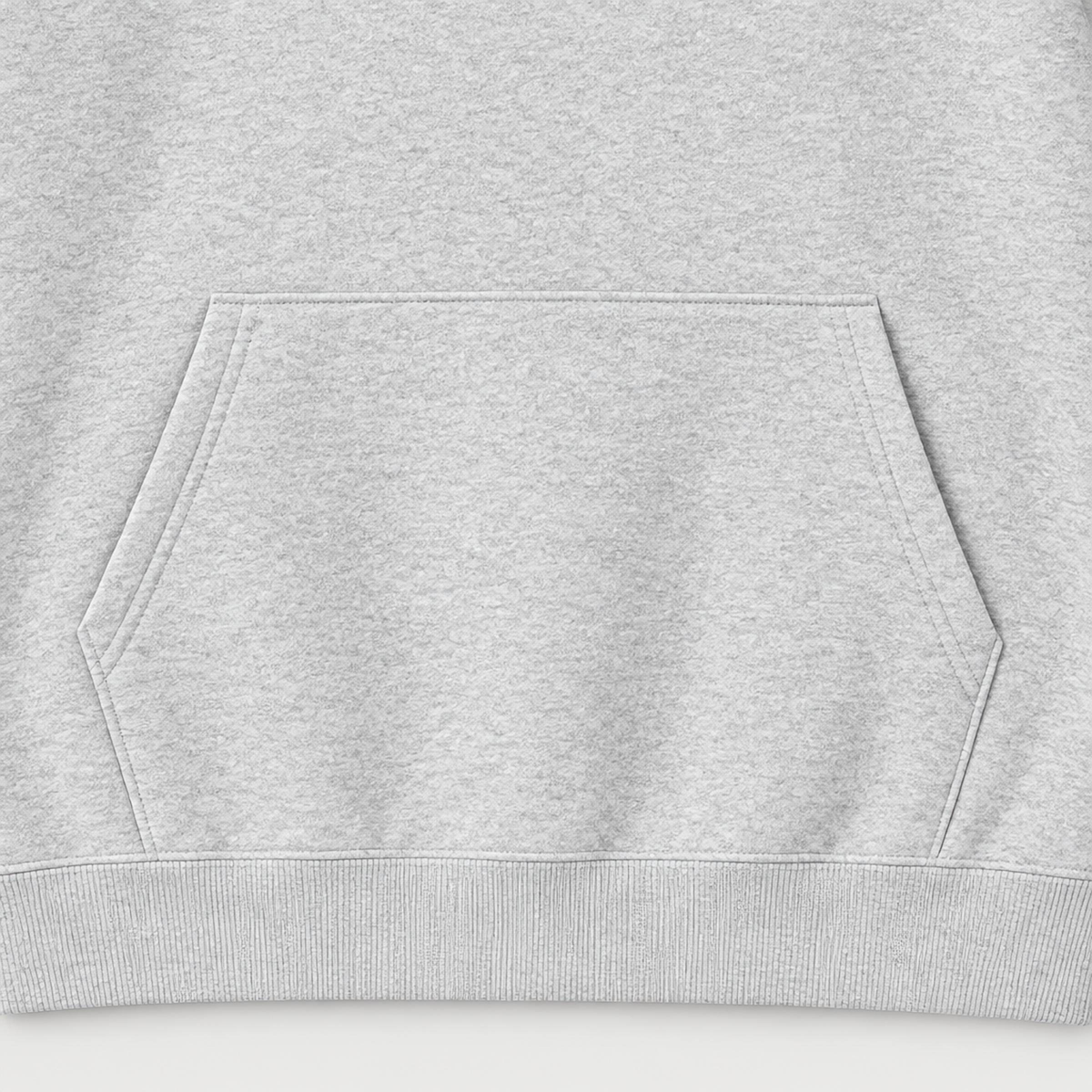 Flower Grey oversized wide hoodie - kangaroo pocket detail