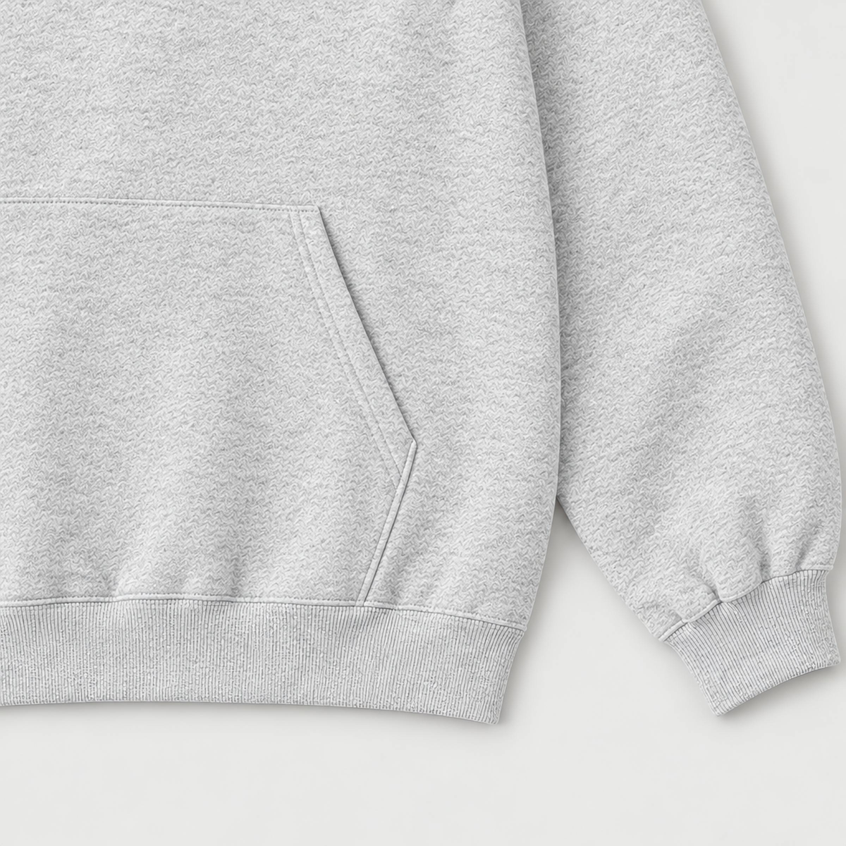 Flower Grey oversized wide hoodie - pocket and side seam detail