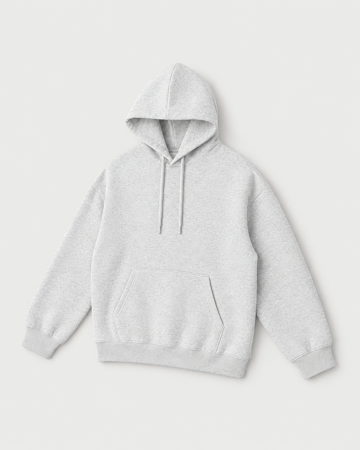 Flower Grey oversized wide hoodie - front three-quarter studio view