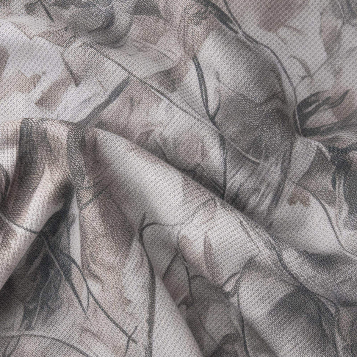 Grey camo oversized long-sleeve T-shirt - close-up of fabric weave and print